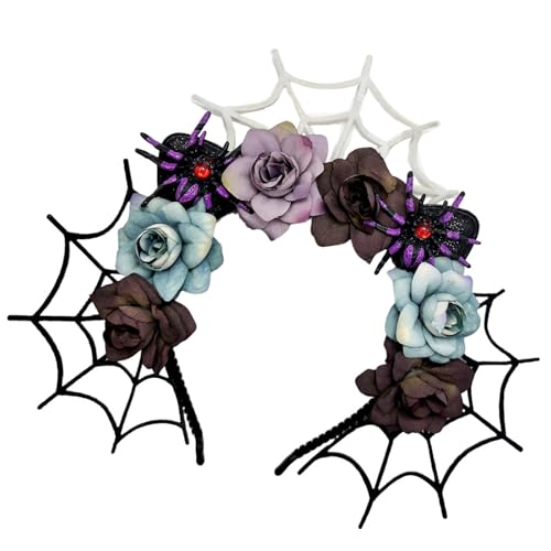 ZEPFJHE Spinnen Fledermaus Haarband Halloween Kopfbedeckung Verstellbare Elastische Bänder Für Erwachsene Kinder Abschlussball Event Halloween Haarband Für Frauen von ZEPFJHE