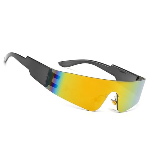 ZEPFJHE Sportliche Punk-Sonnenbrille, Trendsetter für Urlaubskleid, futuristisches Rollenspiel, Rock-Shades, futuristischer Rahmen, Outdoor-Aktivitätsbrille, Grauer Rahmen, rote Folie ZEPFJHE Sportliche Punk-Sonnenbrille, Trendsetter für Urlaubskleid, futuristisches Rollenspiel, Rock-Shades, futuristischer Rahmen, Outdoor-Aktivitätsbrille, Grauer Rahmen, rote Folie von ZEPFJHE