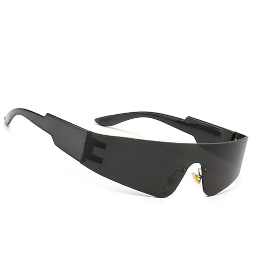 ZEPFJHE Sportliche Punk-Sonnenbrille, Trendsetter für Urlaubskleid, futuristisches Rollenspiel, Rock-Shades, futuristischer Rahmen, Outdoor-Aktivitätsbrille, Schwarzer Rahmen, schwarzes Fi ZEPFJHE Sportliche Punk-Sonnenbrille, Trendsetter für Urlaubskleid, futuristisches Rollenspiel, Rock-Shades, futuristischer Rahmen, Outdoor-Aktivitätsbrille, Schwarzer Rahmen, schwarzes Fi von ZEPFJHE