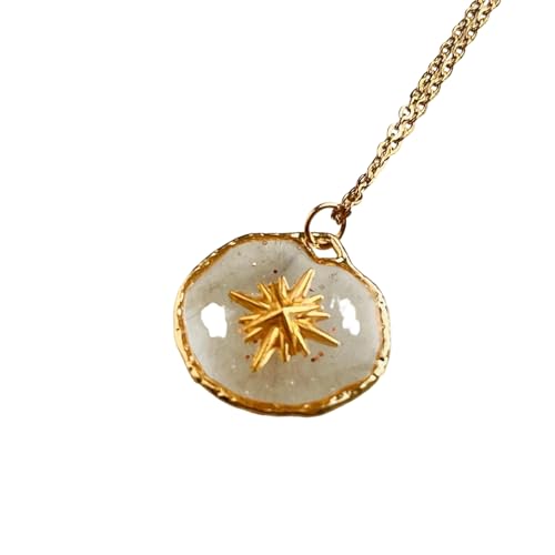 ZEPFJHE Stilvolle, süße, coole transparente Halskette mit himmlischem Charm, Stern, Mond, Herz-Anhänger, Halskette für Mädchen und Frauen, Schmuck für Partys und Festivals, Einheitsgröße, Wie von ZEPFJHE