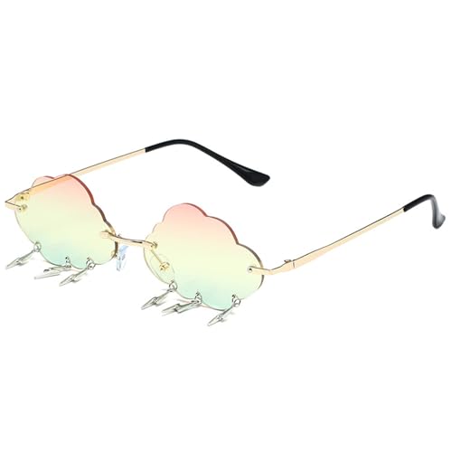 ZEPFJHE Stilvolle Coole Wolken Sonnenbrille Foto Requisiten Rahmenlose Schatten Trendsetters Cool Shades Kostüm von ZEPFJHE