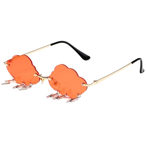 ZEPFJHE Stilvolle Coole Wolken Sonnenbrille Foto Requisiten Rahmenlose Schatten Trendsetters Cool Shades Kostüm von ZEPFJHE