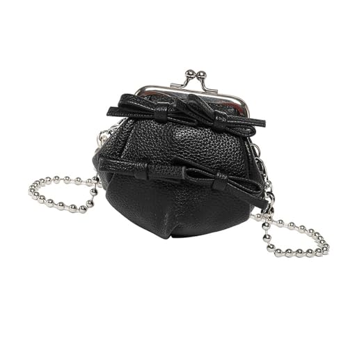 ZEPFJHE Stilvolle Kleine Crossbody Tasche Mit Metallic Chain PU Leder Geldbeutel Umhängetaschen Satchel Für Den Täglichen Gebrauch Und Geschenke Praktische PU Lederumhängetasche von ZEPFJHE
