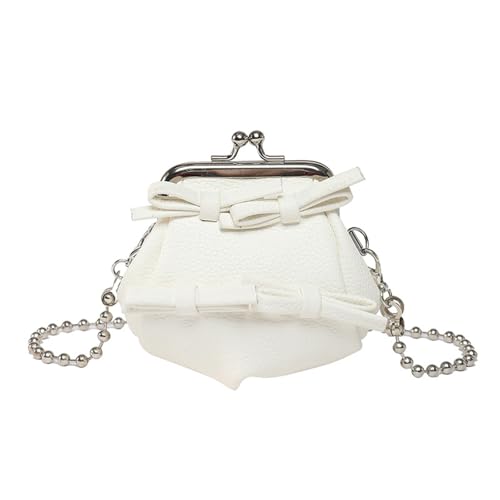 ZEPFJHE Stilvolle Kleine Crossbody Tasche Mit Metallic Chain PU Leder Geldbeutel Umhängetaschen Satchel Für Den Täglichen Gebrauch Und Geschenke Praktische PU Lederumhängetasche von ZEPFJHE