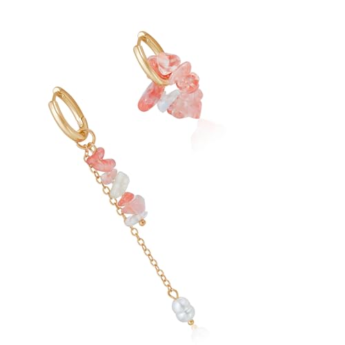 ZEPFJHE Stilvolle Pinkness-Kristallschmuck-Kollektion, schlichtes Design, Halskette und Ohrringe, Set zum Verschenken, einfaches Accessoire-Set, Einheitsgröße, Wie beschrieben, Wie beschrieben von ZEPFJHE