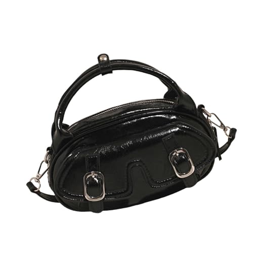 ZEPFJHE Stilvolle Umhängetasche für Damen, mit Tragegriff oben, einfarbig, Kuriertasche, PU-Leder, einfache Handtasche, PU-Leder, Crossbody-Tasche für Damen, Pendler, einfache Handtasche, Schwarz ZEPFJHE Stilvolle Umhängetasche für Damen, mit Tragegriff oben, einfarbig, Kuriertasche, PU-Leder, einfache Handtasche, PU-Leder, Crossbody-Tasche für Damen, Pendler, einfache Handtasche, Schwarz von ZEPFJHE