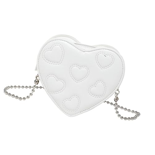 ZEPFJHE Stylish Heart Stickerei Umhängetasche Leichte PU Leder Crossbody Tasche Abend Geldbeutel Bürohandtasche Für Den Täglichen Gebrauch Stilvolle Persönlichkeit Handtasche Für Wome von ZEPFJHE