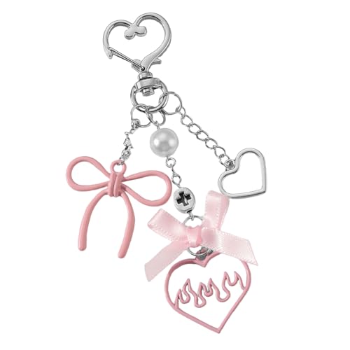 ZEPFJHE Sweet Bows Star Heart Keychain Bag Charme Ästhetische Schlüsselringbeutel Charme Liebesdesign Für Frauen Und Mode Enthusiasten Jeden Tag Nutzung Keychain von ZEPFJHE