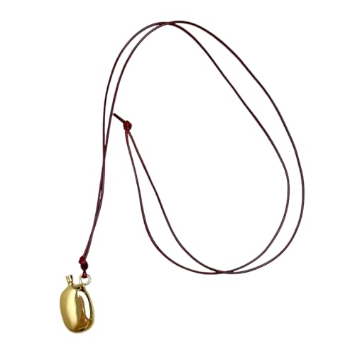 ZEPFJHE Trendige Lederkordel Weinflaschen-Anhänger Halskette verstellbare Länge Lederseil Halskette mit Statement Weinflasche Party Wear von ZEPFJHE