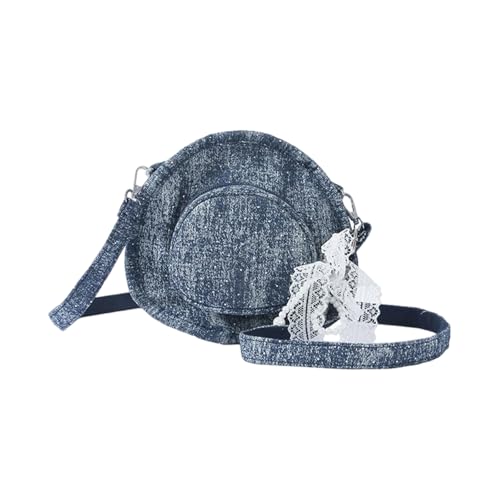 ZEPFJHE Trendige Schleifen verzierte Jeans Hut Geldbörse Schleifen Kapazität Unisex Schultertasche für Büro Reisen Ergonomischer Komfort AbleStrap Modische Jeans Tasche, a, One Size von ZEPFJHE