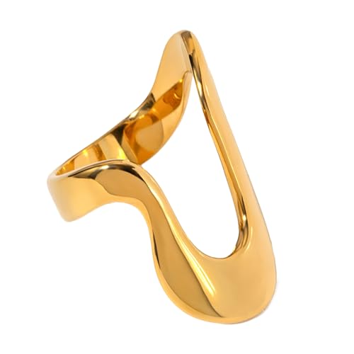 ZEPFJHE Übertriebene, rostfreie, offene Ringe, verstellbar, für Damen und Mädchen, modischer Partyschmuck, verstellbarer Statementschmuck, Einheitsgröße, Wie beschrieben, Wie beschrieben von ZEPFJHE