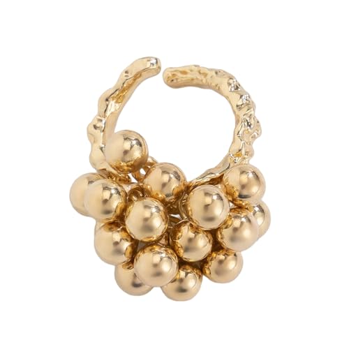 ZEPFJHE Übertriebene große Blütenblätter, modisches Accessoire für Frauen, Grunge-Schmuck, Statement-Stücke, Stile, einzigartige Statement-Ringe, E, Wie beschrieben, Wie beschrieben von ZEPFJHE