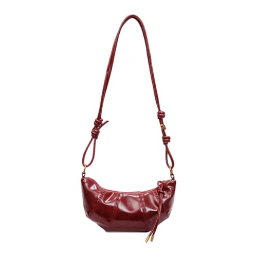 ZEPFJHE Umhängetasche aus PU-Leder für Damen, trendige Knödel, Crossbody, schlichtes Pendeln, modische Kuriertasche, modische Knödel, stilvolle Umhängetasche für Reisen, B, One Size von ZEPFJHE