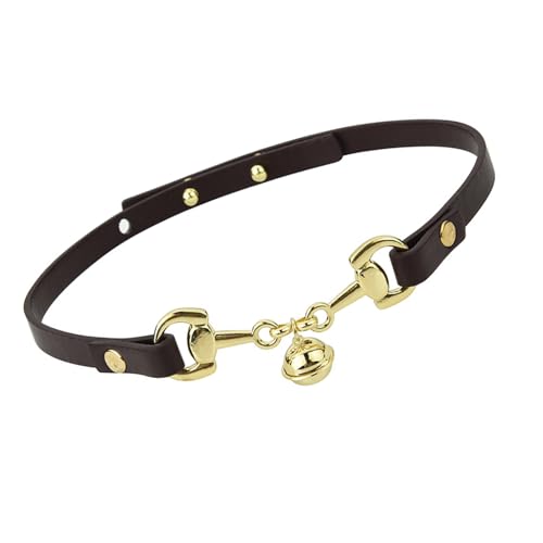 ZEPFJHE Verstellbare Länge Choker-Halskette mit doppelten Glöckchen, die Charme zu Freizeitkleidung oder Partyzubehör hinzufügen, stilvolle Outfits, modische Damen-Halskette, Einheitsgröße, Wie von ZEPFJHE