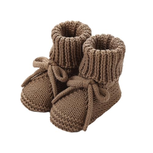 ZEPFJHE Weiche Boden Baumwollstrickstiefel Für Frühe Wanderer Nicht Gleitende Basis Design Easy Verstellbarer Bogenknotenschnüre Socken Schuhe Atmungsaktive Baumwollkinderstiefel von ZEPFJHE