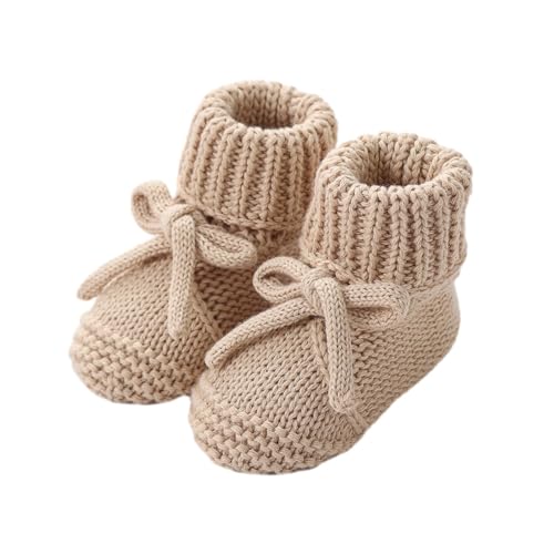 ZEPFJHE Weiche Boden Baumwollstrickstiefel Für Frühe Wanderer Nicht Gleitende Basis Design Easy Verstellbarer Bogenknotenschnüre Socken Schuhe Atmungsaktive Baumwollkinderstiefel von ZEPFJHE