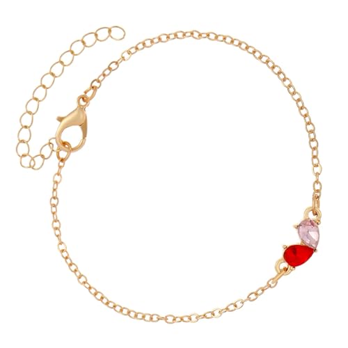 ZEPFJHE Zögeres Herzarmband Mit 2 Geburtssteinen Modische Herzdesigns Accessoire Für Mutter Tochter Schmuck Präsentieren Alltägliches Verschleiß Armband von ZEPFJHE