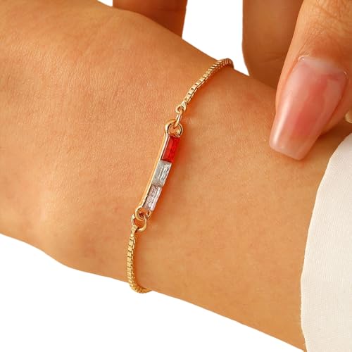 ZEPFJHE Zögeres Herzarmband Mit 2 Geburtssteinen Modische Herzdesigns Accessoire Für Mutter Tochter Schmuck Präsentieren Alltägliches Verschleiß Armband von ZEPFJHE