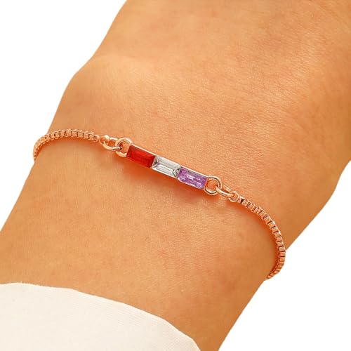 ZEPFJHE Zögeres Herzarmband Mit 2 Geburtssteinen Modische Herzdesigns Accessoire Für Mutter Tochter Schmuck Präsentieren Alltägliches Verschleiß Armband von ZEPFJHE