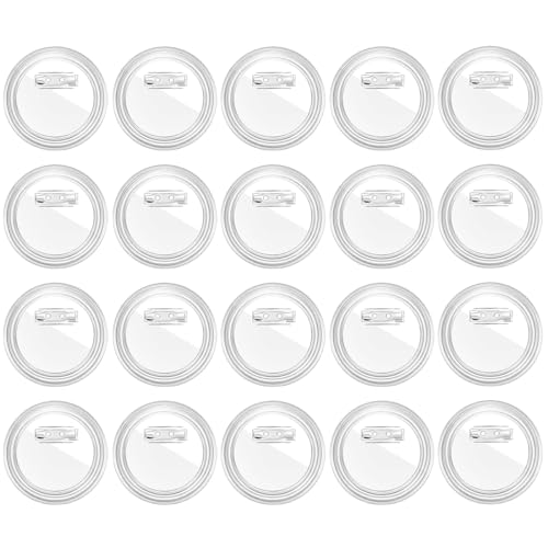 20 Stück Buttons Selber Machen, 58mm Transparente DIY Ansteckbuttons, DIY Abzeichen Werkzeug, Klar Knopf Pin Abzeichen Kit, für Kinder Foto Kleidung Bild Party Namensschilder von ZEPIQOR
