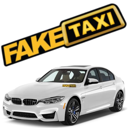 Aufkleber Faketaxi, Lustiger Fake Taxi Auto Aufkleber, Funsticker Fake Taxi, Auto Stoßstange Aufkleber, Taxi Schild für Aauto, für Autos oder Motorräder von ZEPIQOR