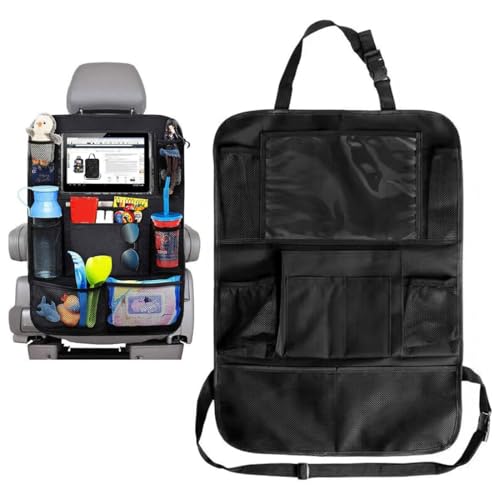 ZEPIQOR 1 Stück Rückenlehnenschutz Auto Kinder Stärke-Upgrade, Autositz Organizer mit 10 Aufbewahrungsbeuteln, Auto Organizer Kinder Leicht Zu Reinigen, Wasserdichter für Rücksitz organizer von ZEPIQOR