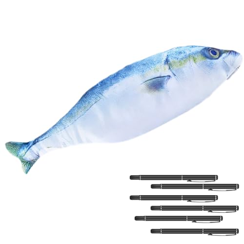 ZEPIQOR 1 pcs Fisch Geformt Federmäppchen Neuheit Fisch, Federbeutel Fisch Geldbörse Lustige Federmäppchen mit Gepolstertem Dickschaum Futter für Schule Klassenzimmer von ZEPIQOR