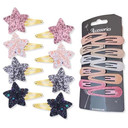 ZEPIQOR 18 Stück niedliche Stern Haarspangen Metall Haarspangen Mädchen Snap Hair Pins funkelnde Mode Haar Spangen Styling Zubehör für Kleinkind Frauen Mädchen Party Geburtstag Geschenk liefert von ZEPIQOR