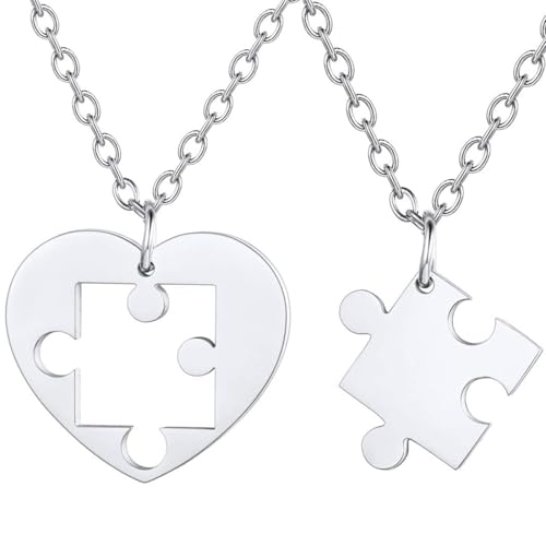 ZEPIQOR 2 Stück BFF Halsketten, Halskette Damen Freundschaftskette, Bff Ketten für 2 Mädchen, Herzförmiges Puzzle Kette Herz Anhänger, Freundschaftskette Geschenk ZEPIQOR 2 Stück BFF Halsketten, Halskette Damen Freundschaftskette, Bff Ketten für 2 Mädchen, Herzförmiges Puzzle Kette Herz Anhänger, Freundschaftskette Geschenk von ZEPIQOR