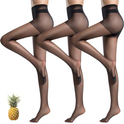 ZEPIQOR 3 Stück 15D Women'S Sheer Tights, Strumpfhose Schwarze Damen, Feinstrumpfhose With Reinforced Toes Geeignet Für 60Kg-80Kg von ZEPIQOR