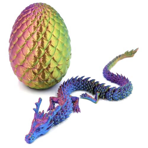 ZEPIQOR 3D Gedrucktes Drachenei, Drachen Spielzeug Überraschungsdrache Im Ei für Erwachsene Kinder Geschenke Beweglicher Drachen Figuren für Easter Weihnachtstag Schreibtisch Dekoration von ZEPIQOR