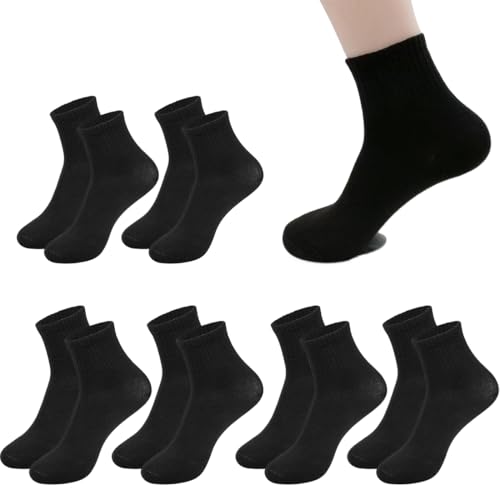 ZEPIQOR 6 Paar Socken Herren Damen 36-43 Schwarz Tennissocken Sportsocken Crew Atmungsaktiv Retro Socken Mittelgroßer Zylinder Schwarz von ZEPIQOR
