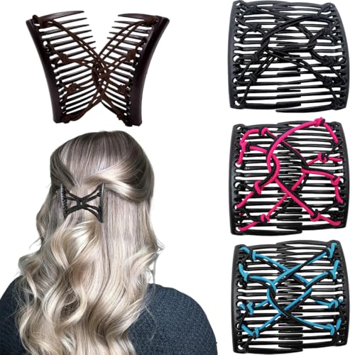 ZEPIQOR Haarkamm zum Stecken, Haarspangen Damen, 4 Stück Modisch Dehnbar Haarklammer, Haarspangen Hair Clips Haarkamm Haarschmuck Haarclip DIY Haarstyling für Damen und Mädchen von ZEPIQOR