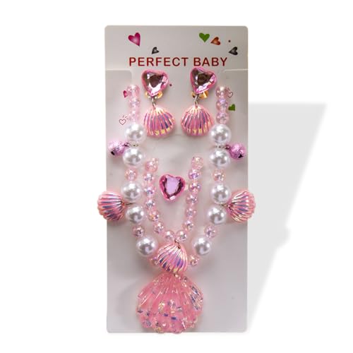 ZEPIQOR Schmuckset Mädchen, meerjungfrau, schmuck mädchen, meerjungfrauen, Kinderschmuck Enthalten Halskette, Ringe, Armbänder, Ohrring, Schmuck Set Einhorn für Party Dress Up Geschenk von ZEPIQOR