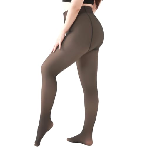 ZEPIQOR Strumpfhosen Damen Winter High Waist Thermo Strumpfhose Gefütterte Leggings Warme Fleece Winterstrumpfhose Gefälschte Durchscheinend Thermostrumpfhose Pantyhose von ZEPIQOR