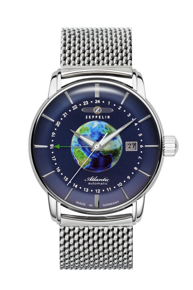 ZEPPELIN Automatikuhr Atlantic Automatic GMT 8468M-3, Armbanduhr, Herrenuhr, Made in Germany, Mechanische Uhr, Edelstahlband von ZEPPELIN