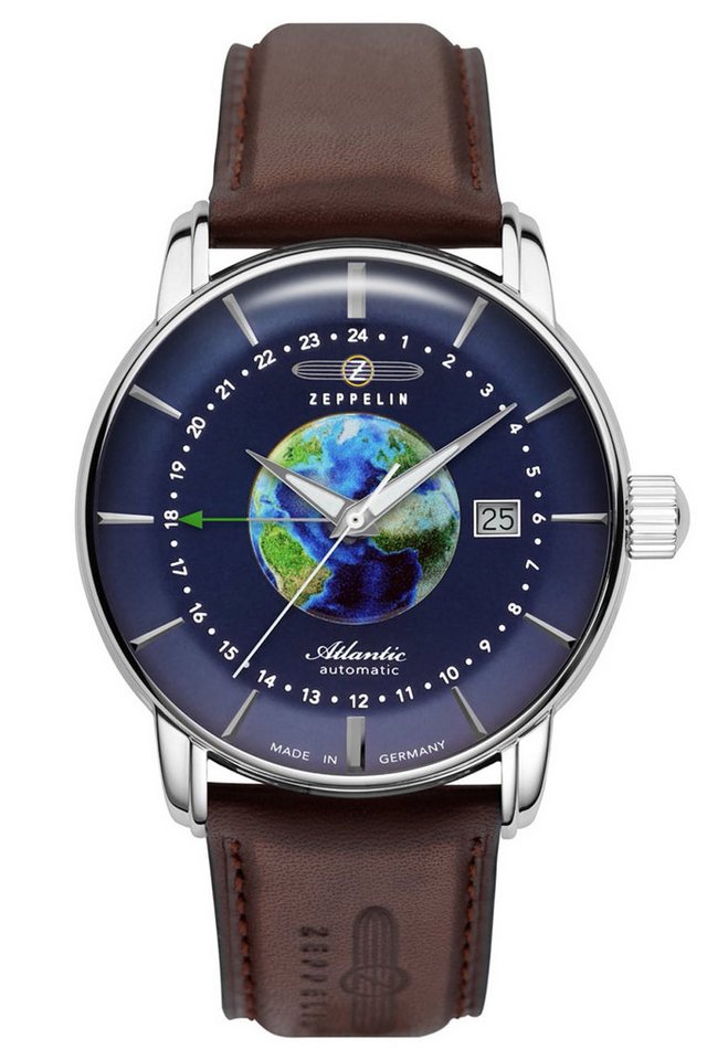 ZEPPELIN Automatikuhr Automatik GMT Atlantic Braun/Blau von ZEPPELIN
