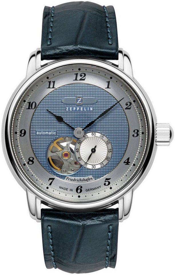 ZEPPELIN Automatikuhr Friedrichshafen Automatic Open Heart 8566-3, Armbanduhr, Herrenuhr, Made in Germany, Mechanische Uhr, analog von ZEPPELIN