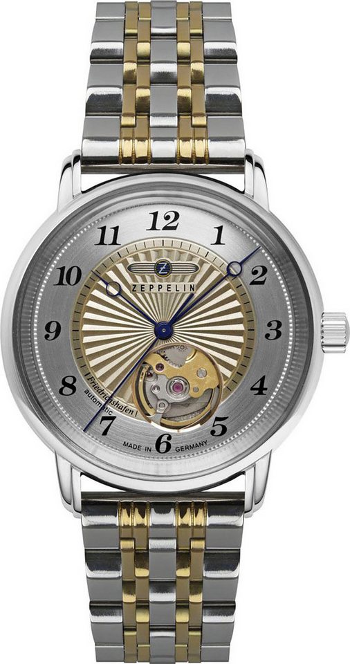 ZEPPELIN Automatikuhr Friedrichshafen Lady Open Heart 8567M-5, Armbanduhr, Damenuhr, Made in Germany, Mechanische Uhr von ZEPPELIN