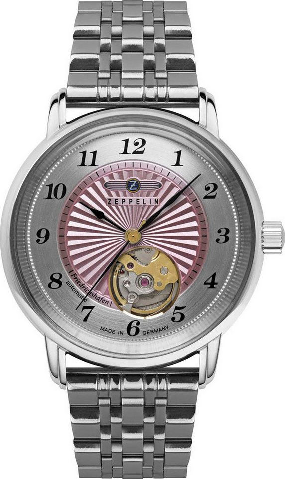 ZEPPELIN Automatikuhr Friedrichshafen Lady Open Heart 8569M-5, Armbanduhr, Damenuhr, Made in Germany, Mechanische Uhr von ZEPPELIN