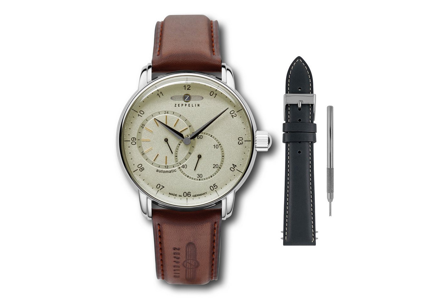 ZEPPELIN Automatikuhr New Captain's Line 8662-1_SET, (Set, 2-tlg., mit Wechselarmband), Armbanduhr, Herrenuhr, Made in Germany, Mechanische Uhr von ZEPPELIN