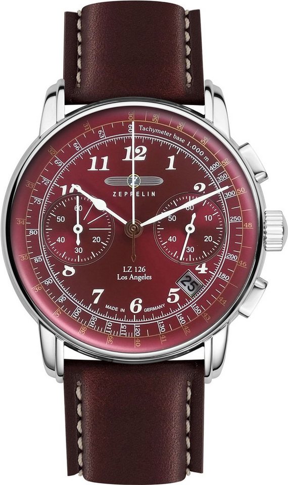 ZEPPELIN Chronograph LZ 126 Los Angeles 7614-6, Armbanduhr, Quarzuhr, Herrenuhr, Datum, Stoppfunktion, Made in Germany von ZEPPELIN