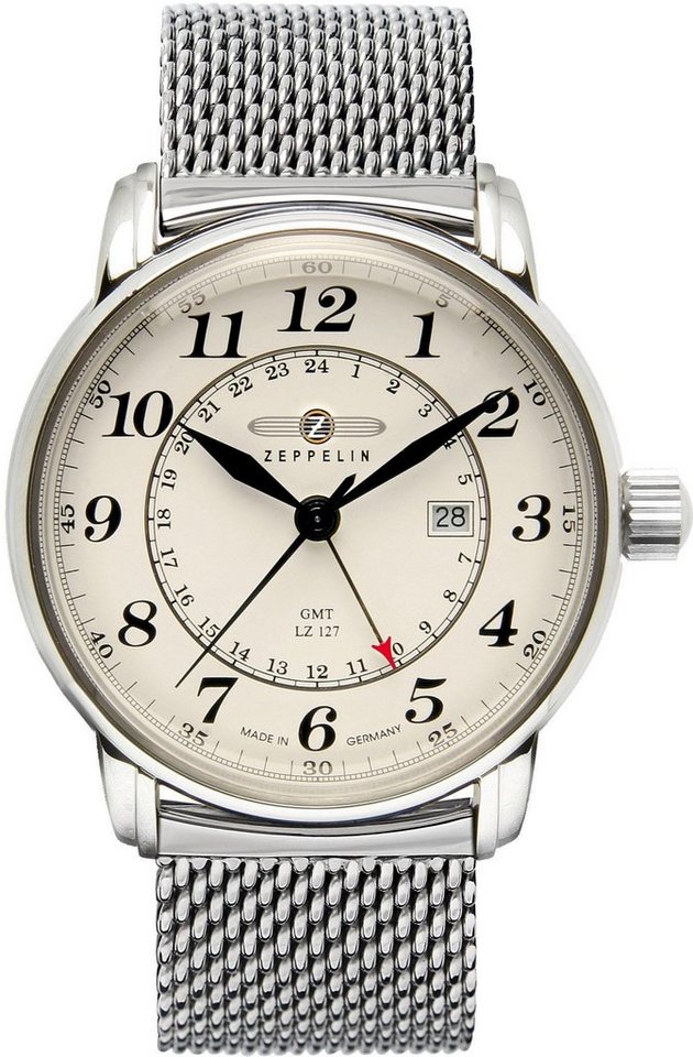 ZEPPELIN Quarzuhr LZ 127 Graf Zeppelin GMT 7642M-5, Armbanduhr, Herrenuhr, Datum, Made in Germany von ZEPPELIN