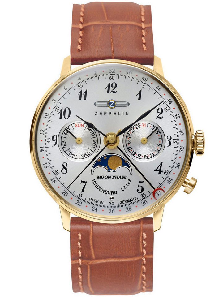 ZEPPELIN Quarzuhr Zeppelin 7039-1 Hindenburg Mondphase Damenuhr 36mm 3ATM Zeppelin 7039-1 Hindenburg Mondphase Damenuhr 36mm 3ATM von ZEPPELIN