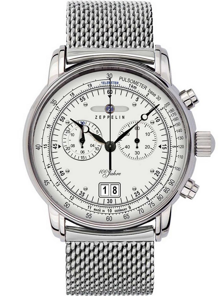ZEPPELIN Quarzuhr Zeppelin 7690M-1 Big-Date Chronograph 100 Jahre Herrenuhr 43mm 5ATM Zeppelin 7690M-1 Big-Date Chronograph 100 Jahre Herrenuhr 43mm 5ATM von ZEPPELIN
