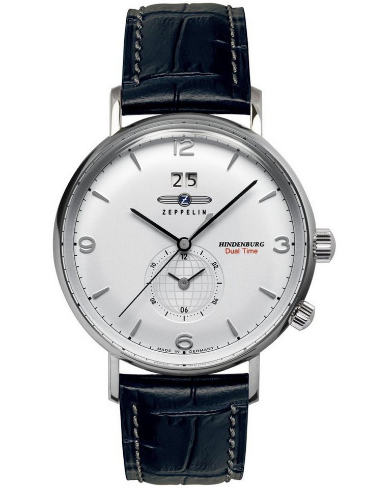 ZEPPELIN Quarzuhr Zeppelin 8044-1 Herrenuhr Hindenburg Dual Time 40mm 5ATM Zeppelin 8044-1 Herrenuhr Hindenburg Dual Time 40mm 5ATM von ZEPPELIN