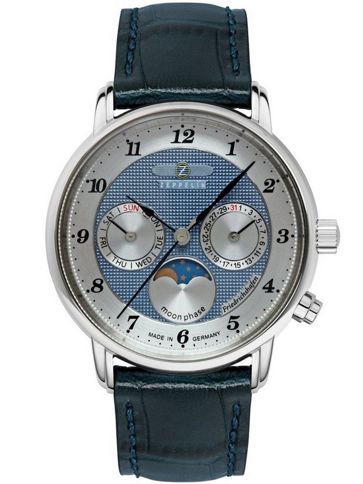 ZEPPELIN Quarzuhr Zeppelin 8537-3 Herrenuhr Friedrichshafen Mondphase 35mm 5ATM Zeppelin 8537-3 Herrenuhr Friedrichshafen Mondphase 35mm 5ATM von ZEPPELIN