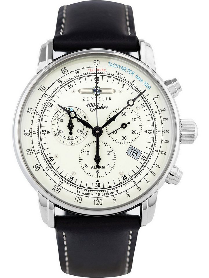 ZEPPELIN Quarzuhr Zeppelin 8680-3 Alarm Chronograph 100 Jahre Herrenuhr 43mm 5ATM Zeppelin 8680-3 Alarm Chronograph 100 Jahre Herrenuhr 43mm 5ATM von ZEPPELIN