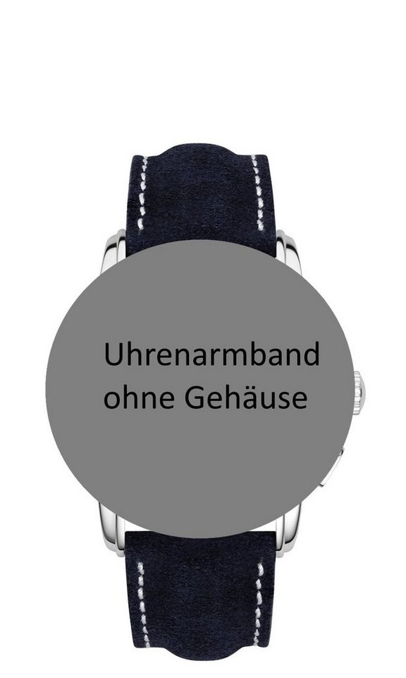 ZEPPELIN Uhrenarmband Velourleder Camoscio Idro dunkelblau mit Dornschließe von ZEPPELIN