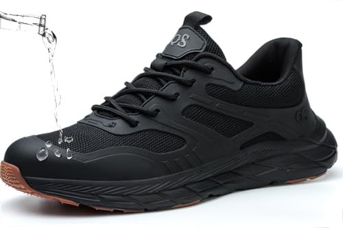 ZEPYFXIT Arbeitsschuhe Herren Damen Sicherheitsschuhe Winter Wasserdicht rutschfeste Stahlkappe s3 Leicht Atmungsaktiv Stahlkappenschuhe Schwarz Größe 37 von ZEPYFXIT